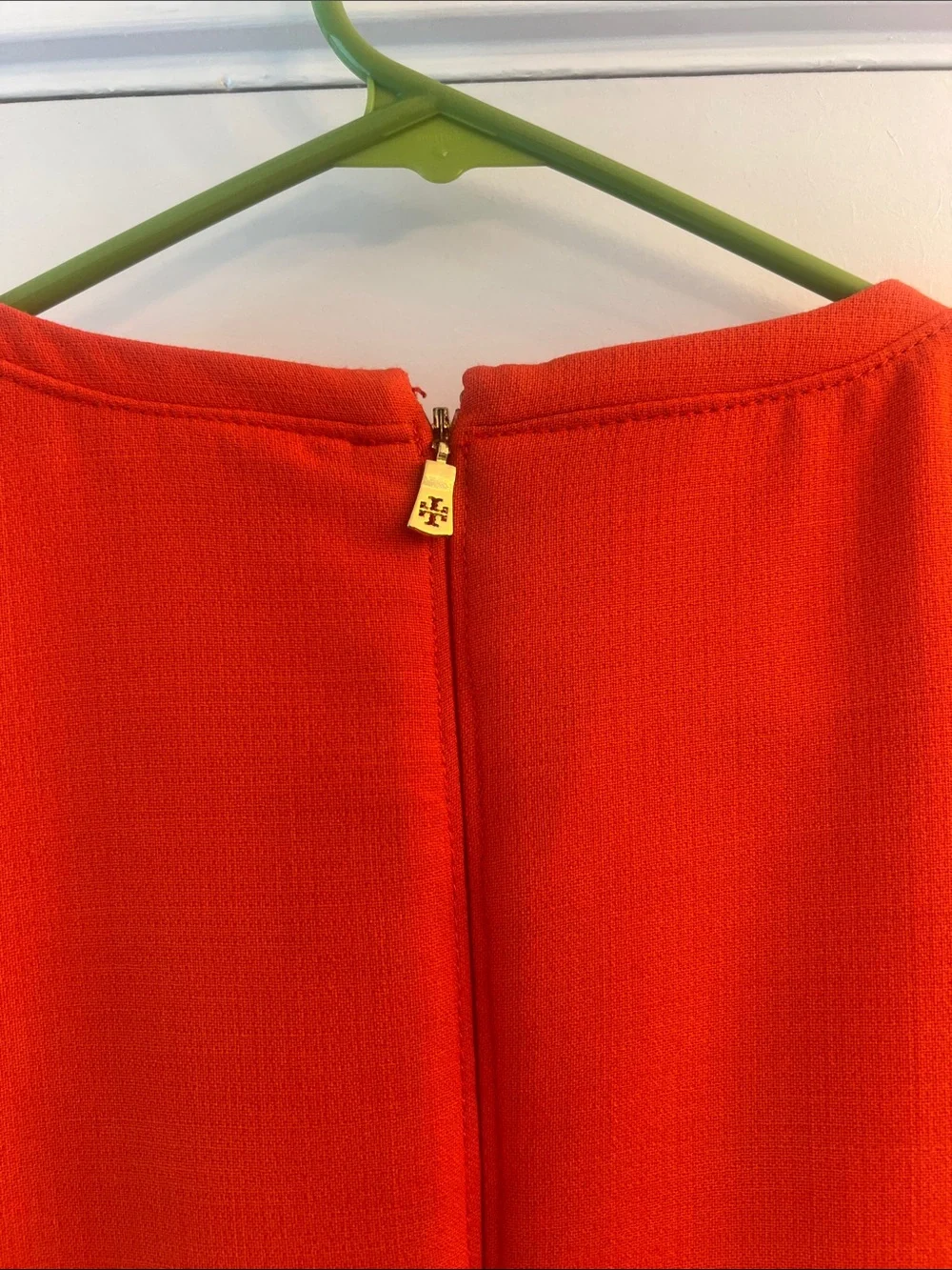 Tory Burch Sleeveless Orange Zip-Front Sheath Dress